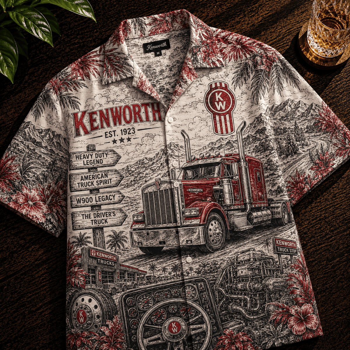 PREMIUM KNWT HAWAIIAN SHIRT LNTH