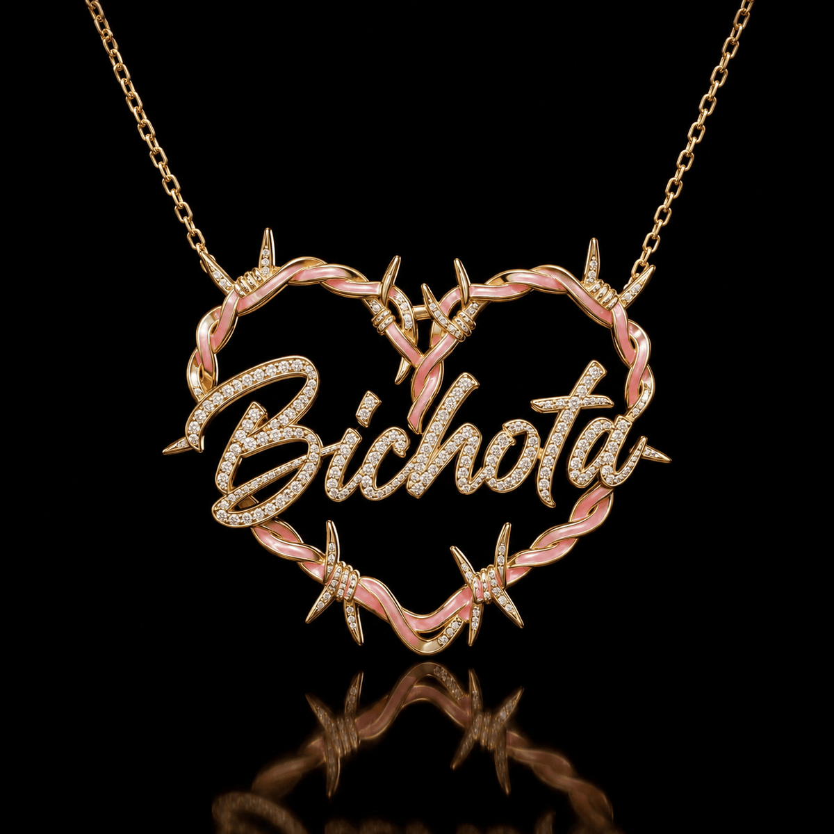 KRG Solid Gold Chain with Diamond Pendant BMD