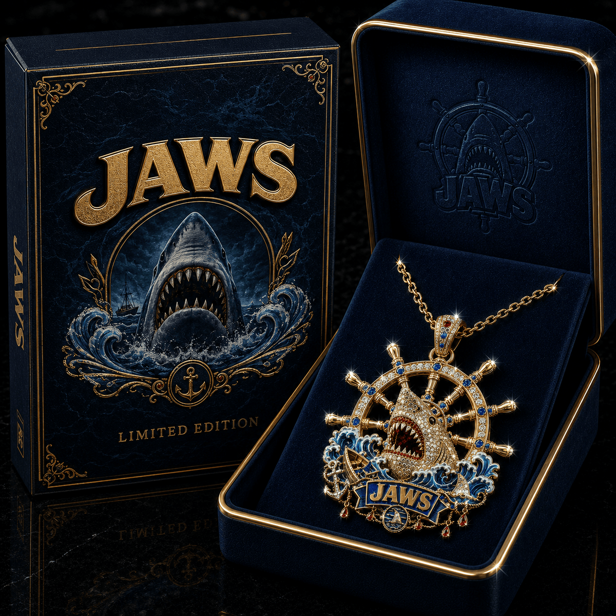 JAWS Solid Gold Chain with Diamond Pendant PDL