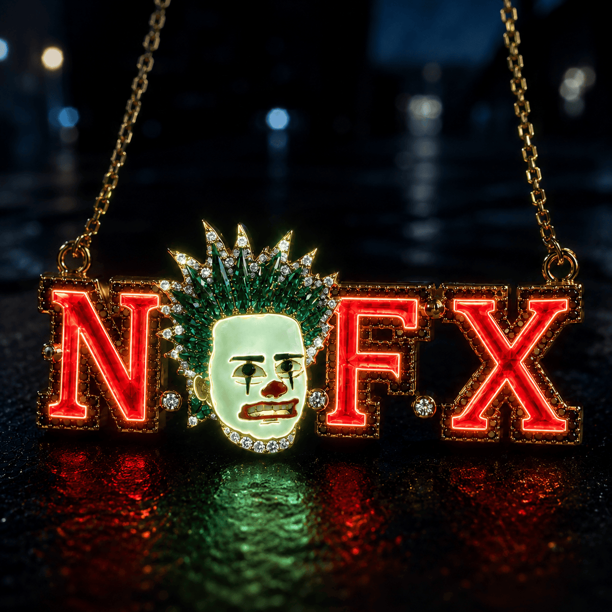 NOFX Solid Gold Chain with Diamond Pendant BMD