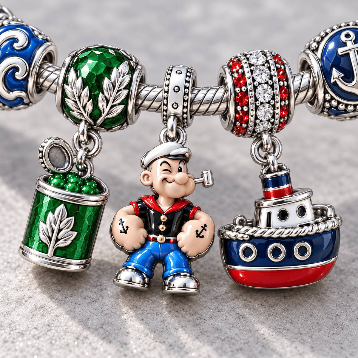 POPE Silver Charm Bracelet Set NTTB